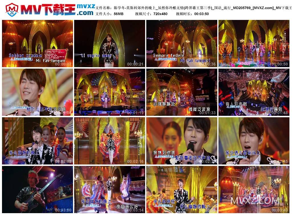 陈学冬-莫斯科郊外的晚上_虽然你冷酷无情(跨界歌王第三季)_国语_流行_MD205769